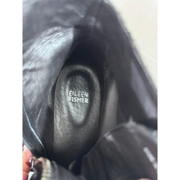 "Eileen Fisher" Black, Crew, Felted , Lace Up, Bootie, Size 7,Wedge Heel, Winter - Picture 5 of 10